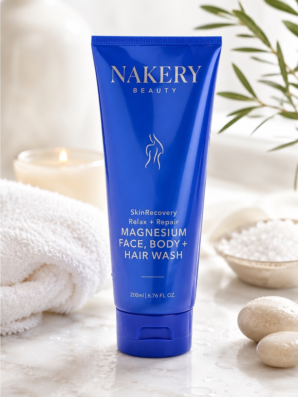 Nakery Beauty SkinRecovery Relax + Repair Magnesium Face, Body Hair Wash 6.76 oz